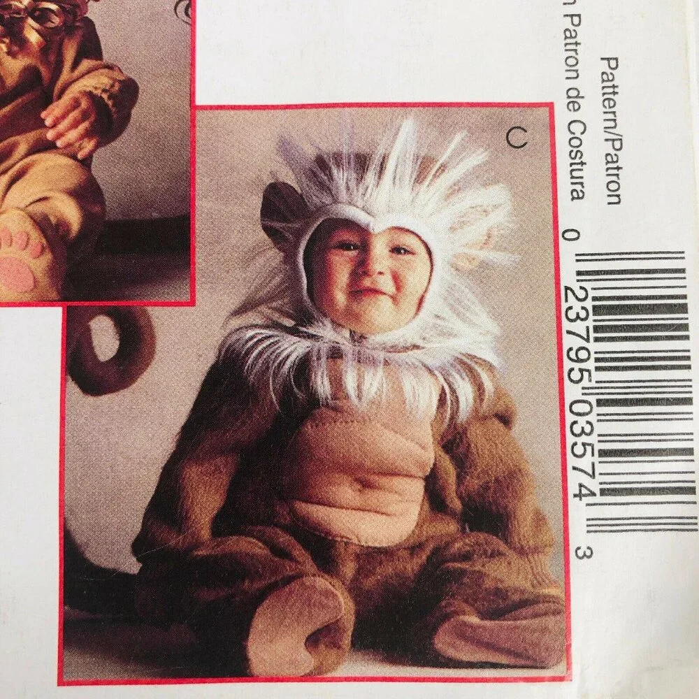 McCalls Animal Costume Sewing Pattern 8938 MP357 Size 3‎ Elephant Lion Panda
